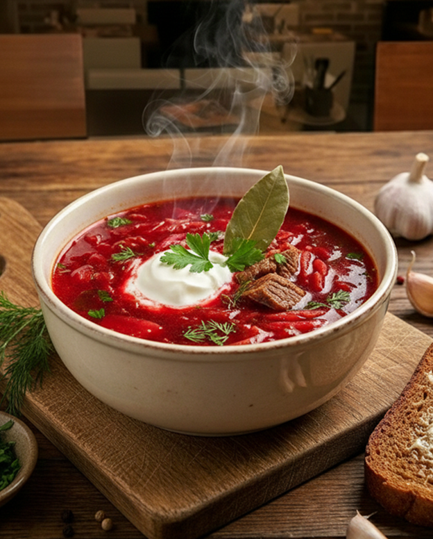 AI-enhanced restaurant meal photo with warm background
